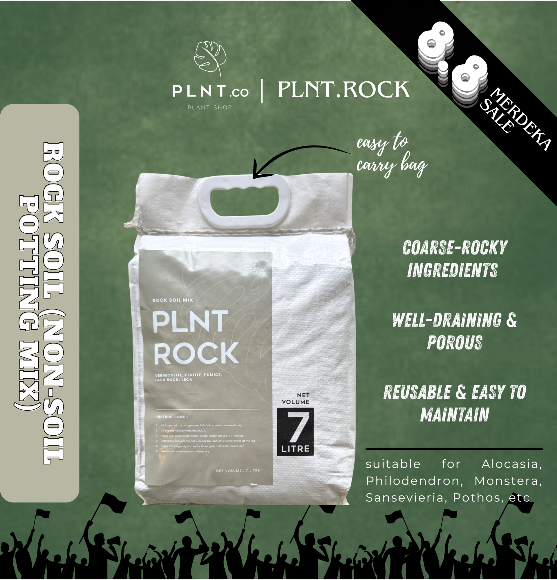 PLNT.Rock 7L by PLNT.co/ Rock Soil (Non-Soil Potting Mix for Indoor Plant)