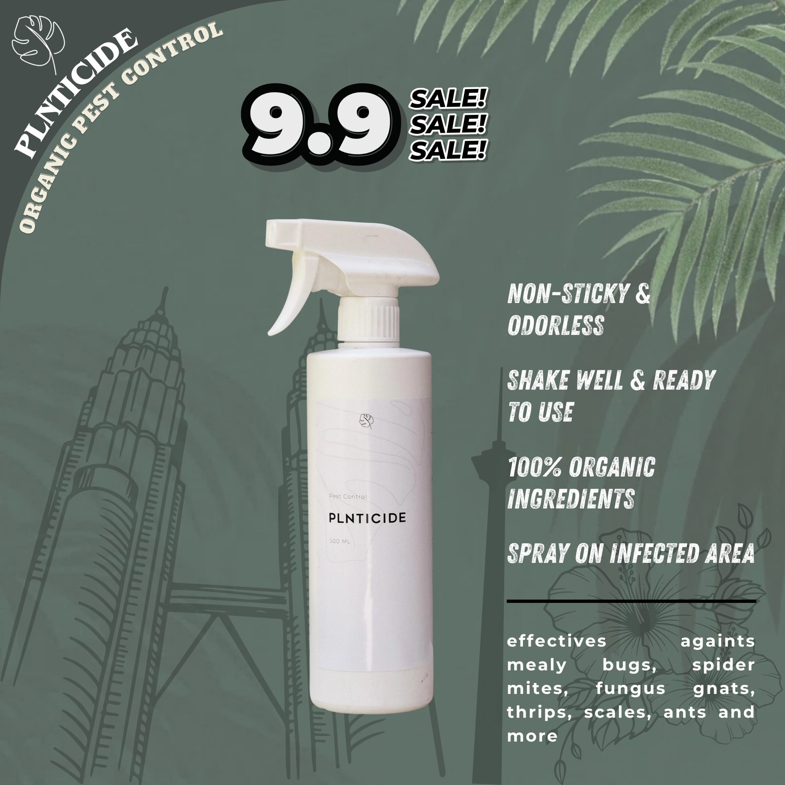 PLNTicide 500ml by PLNT.co/ Organic Pest Control Spray (pesticide)
