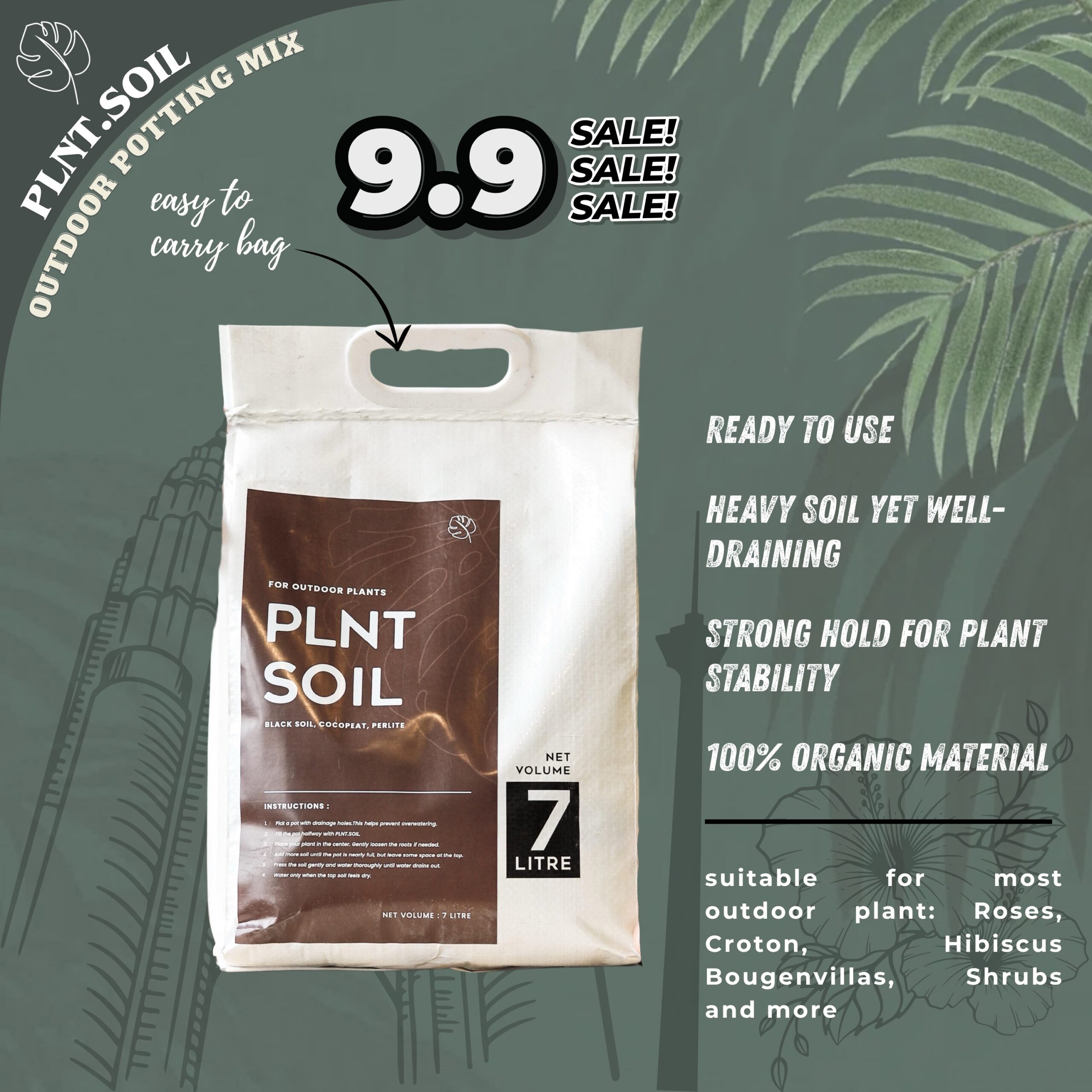 PLNT.Soil 7L by PLNT.co/ Outdoor Potting Mix