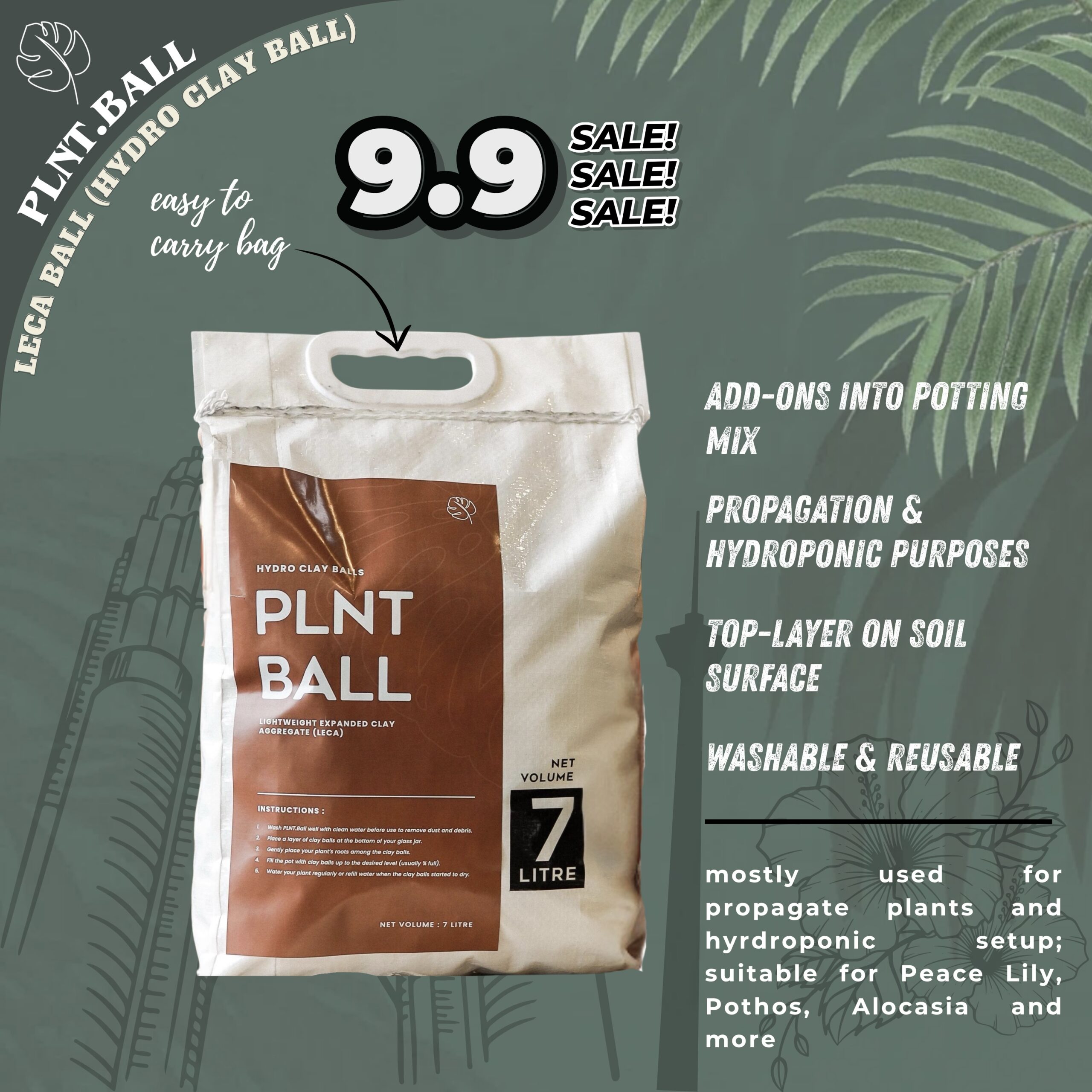 PLNT.Ball 7L by PLNT.co/ Hydro Leca Ball