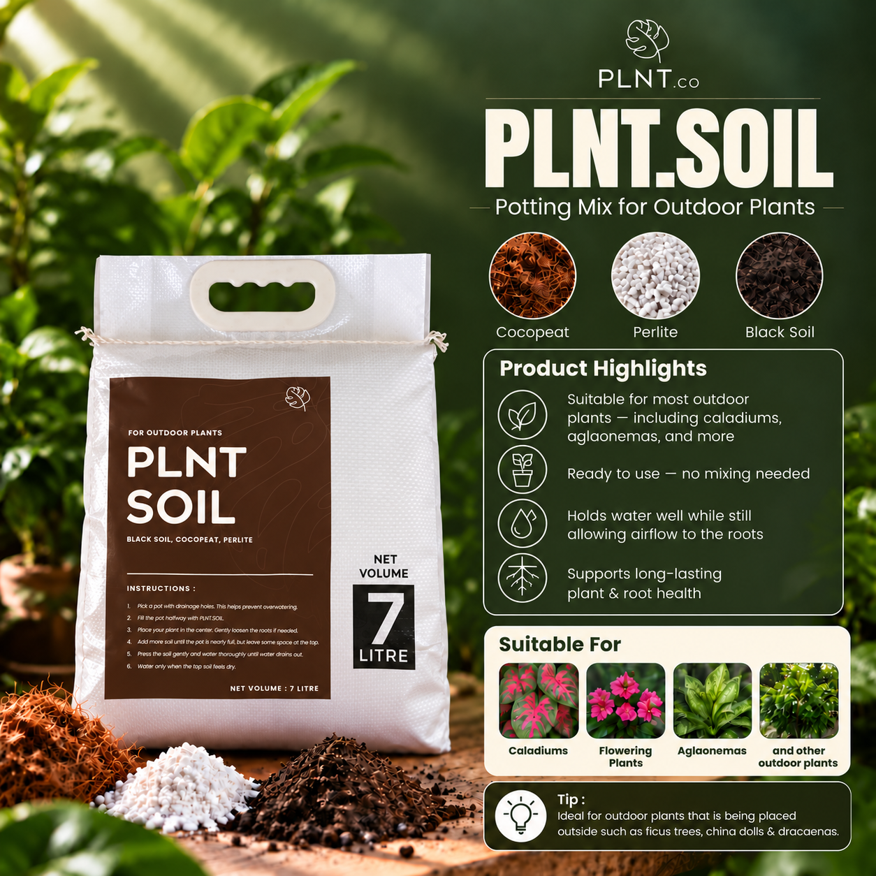 PLNT.Soil 7L by PLNT.co/ Outdoor Potting Mix