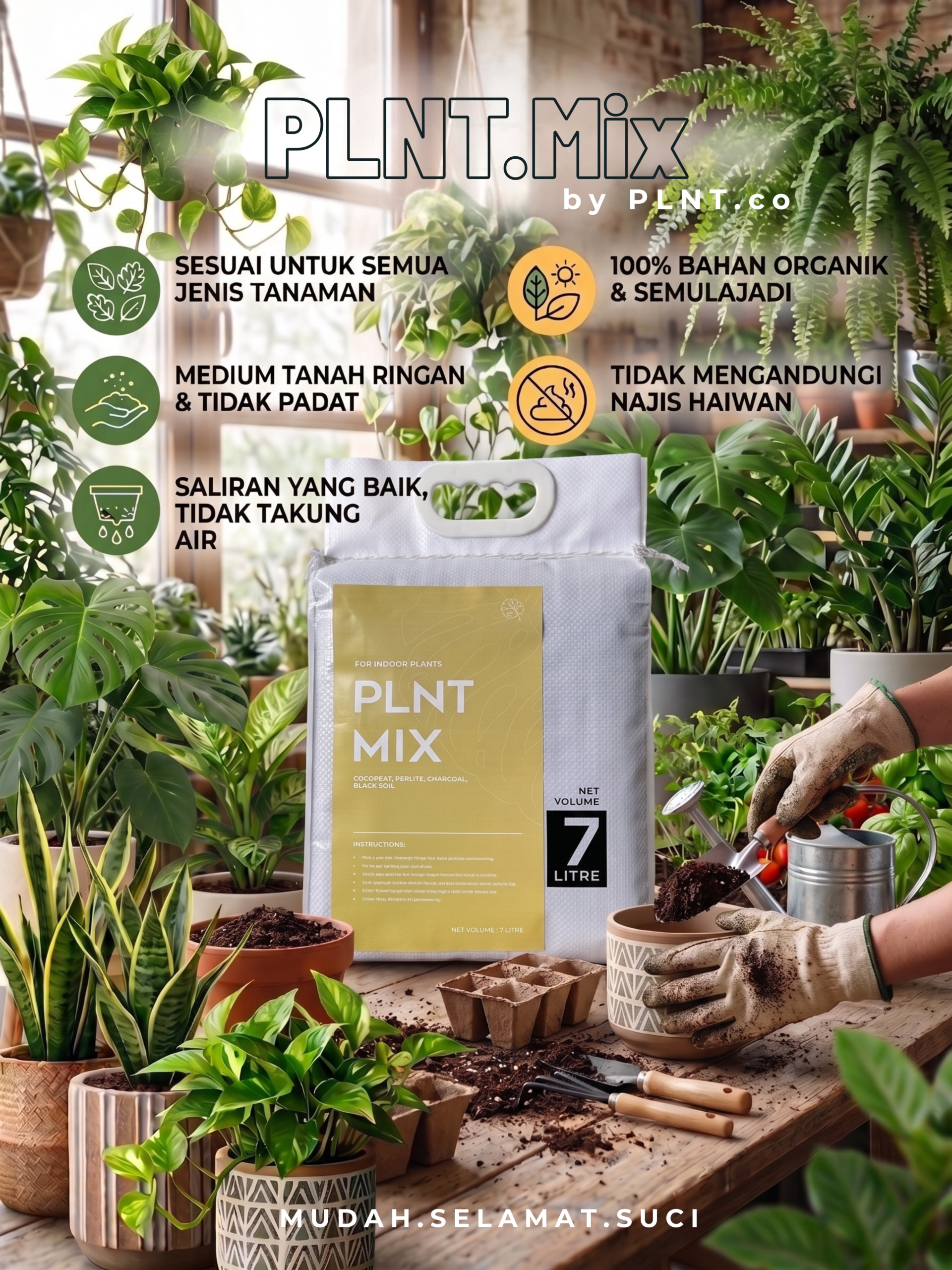 PLNT.Mix 7L by PLNT.co/ Indoor Potting Mix - Image 4