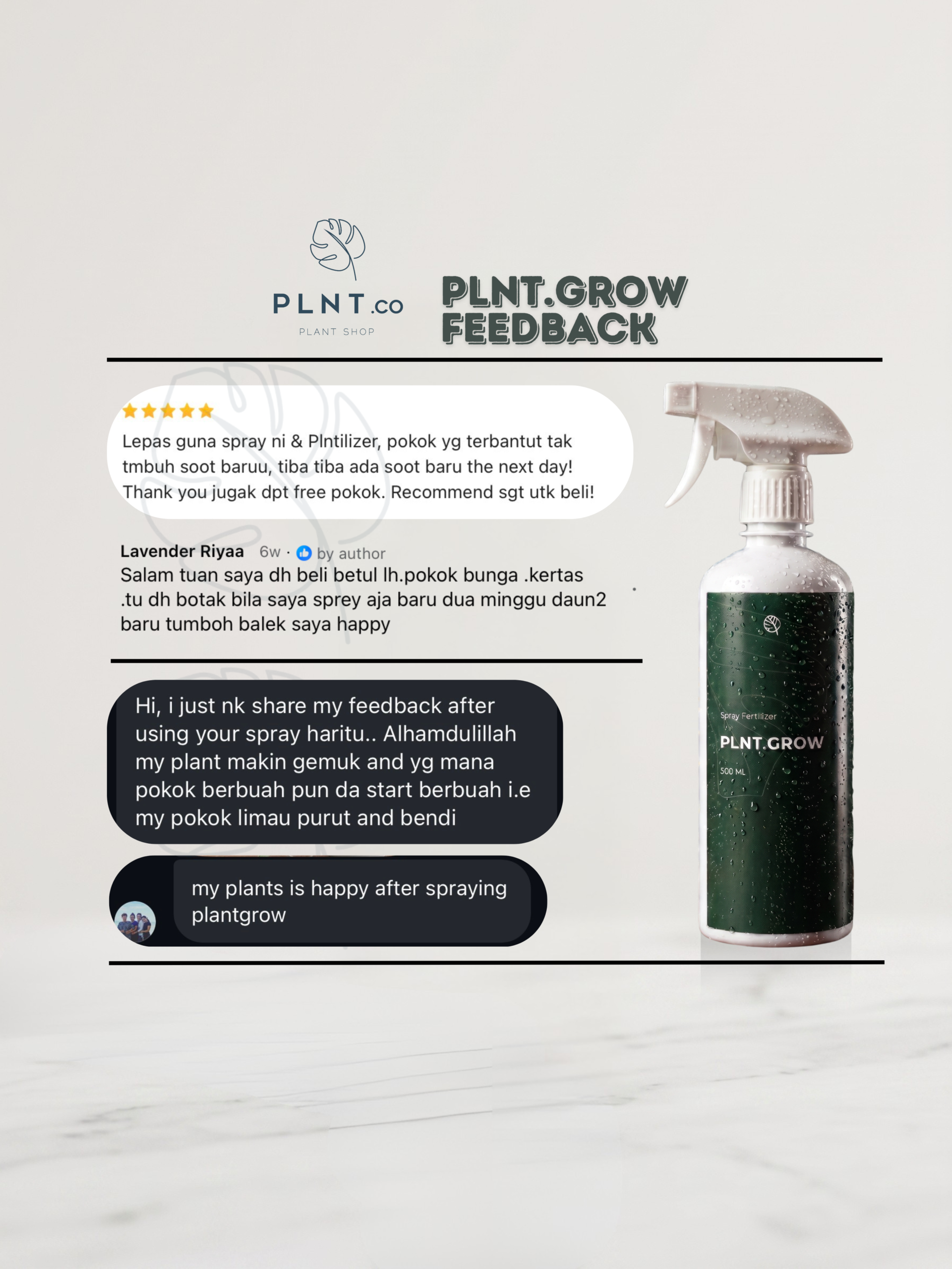 PLNT.Grow (500ml) by PLNT.co/ Foliar Fertiliser Spray - Image 8