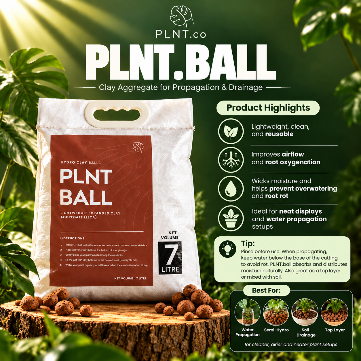 PLNT.Ball 7L by PLNT.co/ Hydro Leca Ball